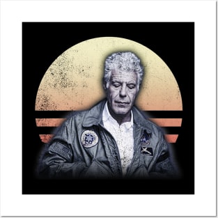 Anthony Bourdain Retro Sunset Posters and Art